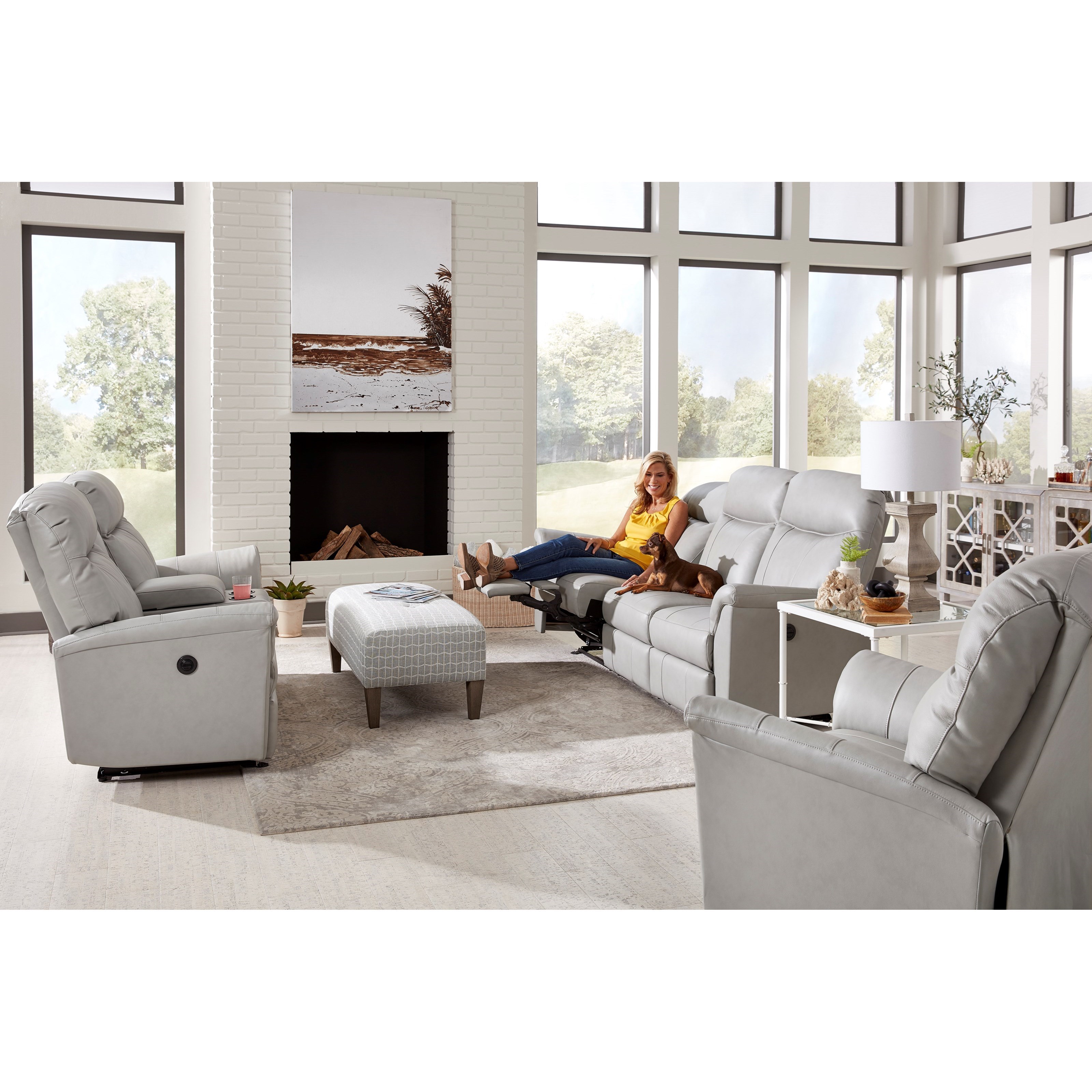 Best Home Furnishings Caitlin Casual Power Reclining Space Saver Sofa